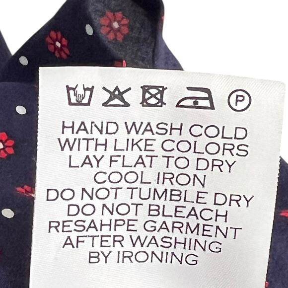 Draper James Navy Floral Polka Dot Ruffle Hem Dress Women’s Medium Retail $125 - Picture 8 of 10